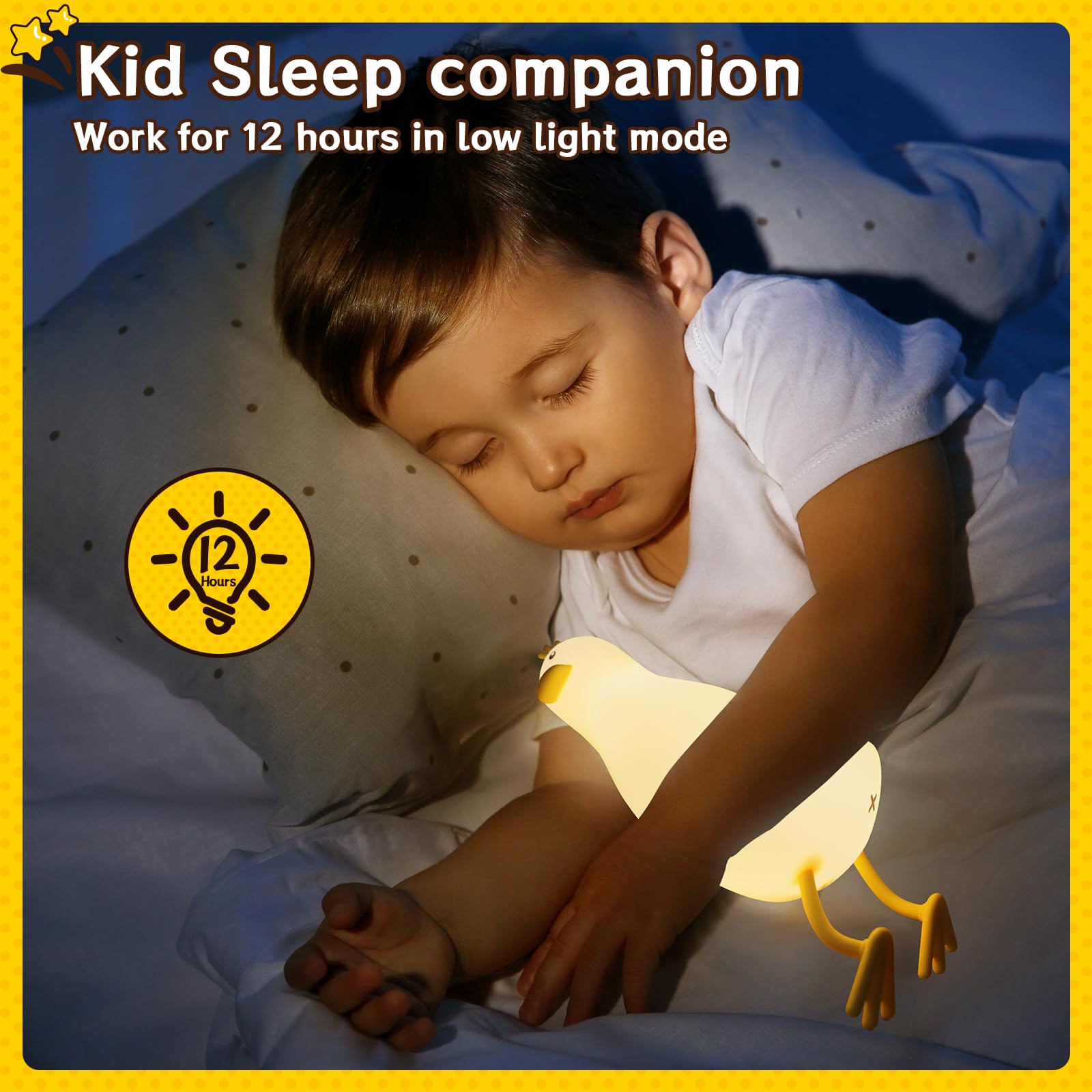 SALUOKE BPA-free silicone night light designed for kids' safety