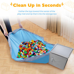 SAM AND MABEL cubby box with sturdy handles for easy transport.