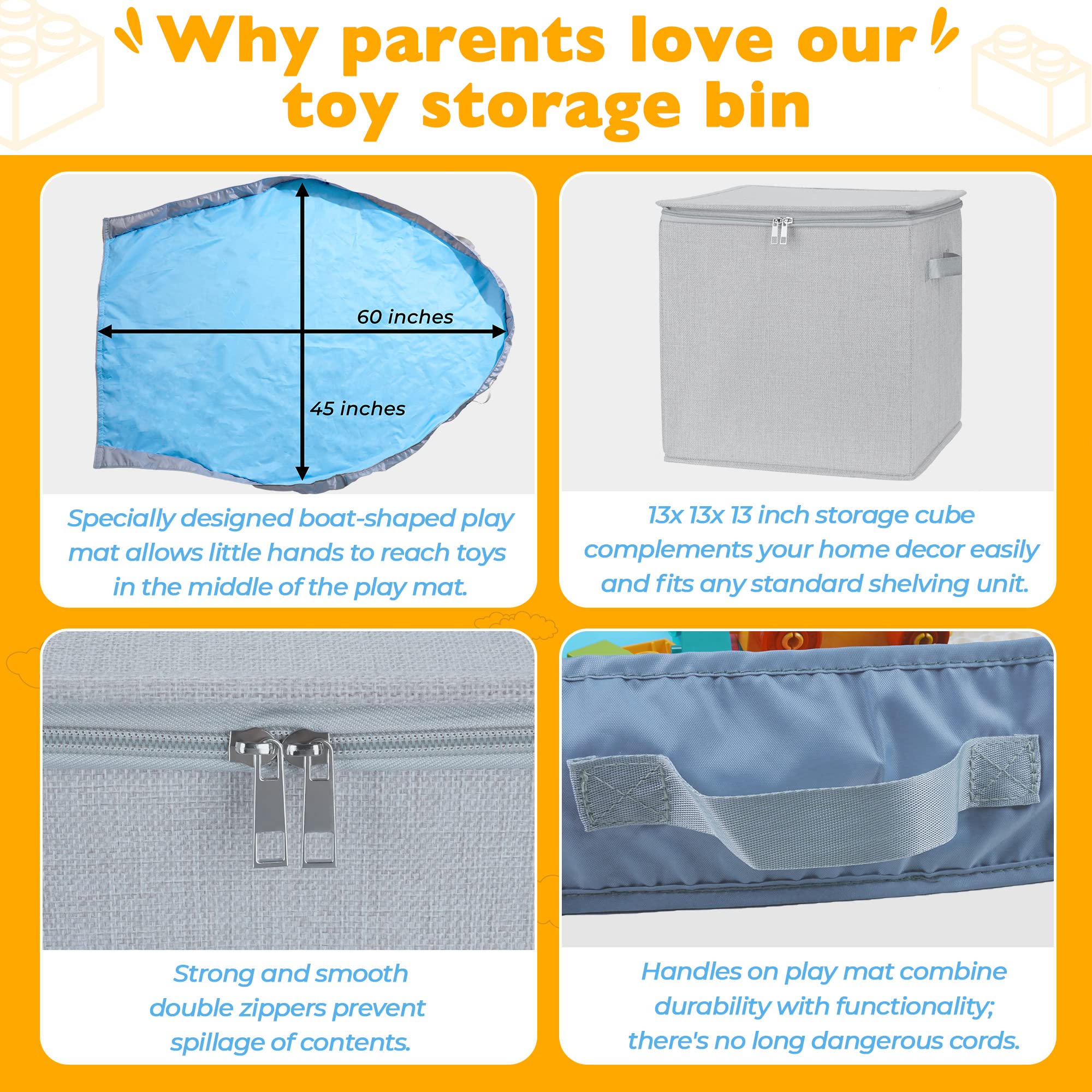 SAM AND MABEL lightweight, durable storage cube that's stackable and portable.