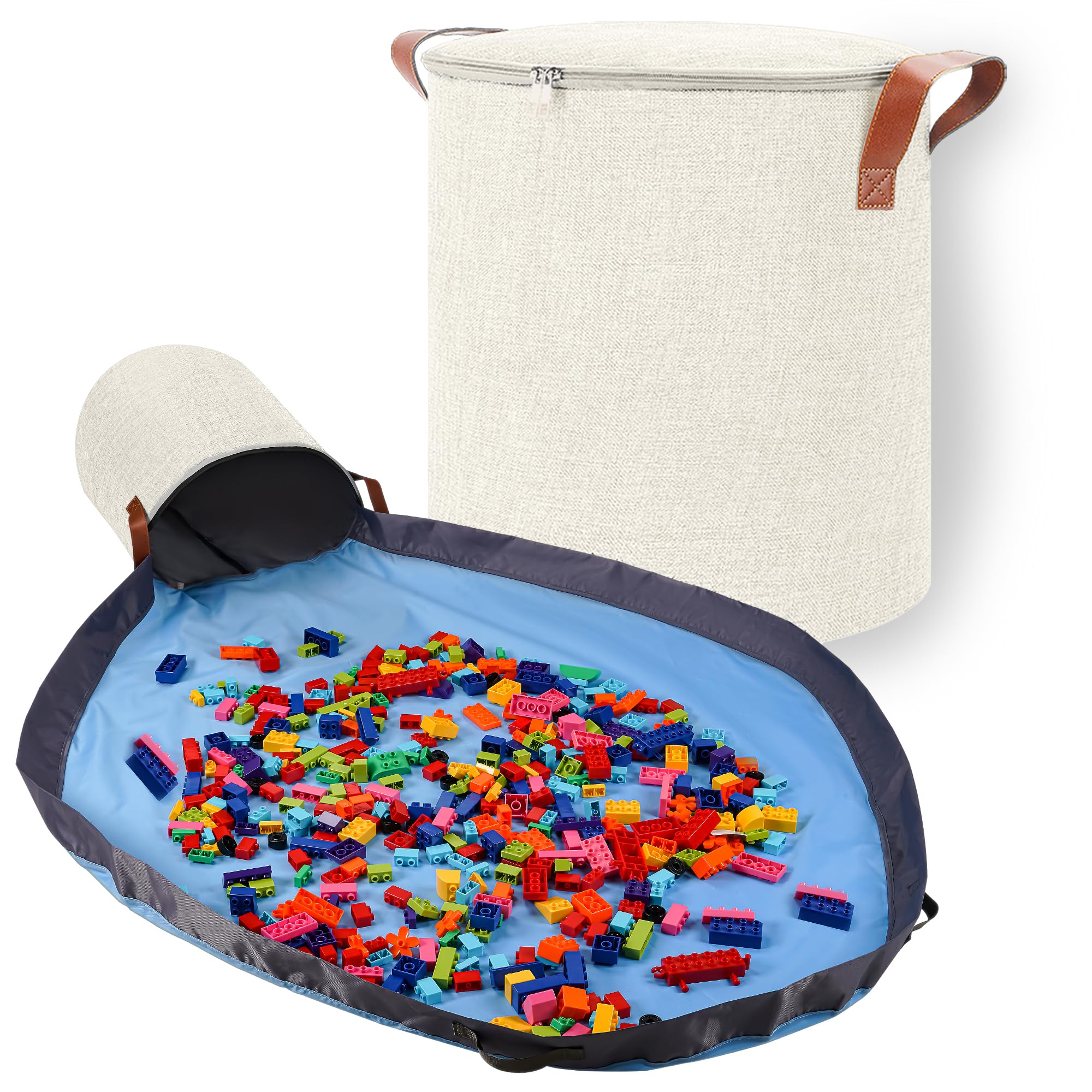 SAM AND MABEL XXL toy storage organizer in ivory keeps toys tidy and ready for play.