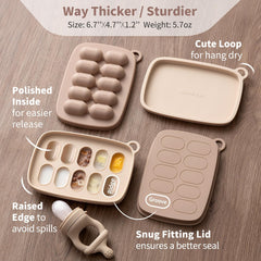 SAMiGO freezer tray lid seals snugly to preserve portions.