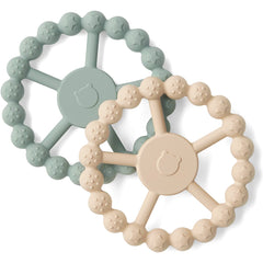 SAMiGO ring teether with ferris wheel design soothes sore gums while entertaining baby.