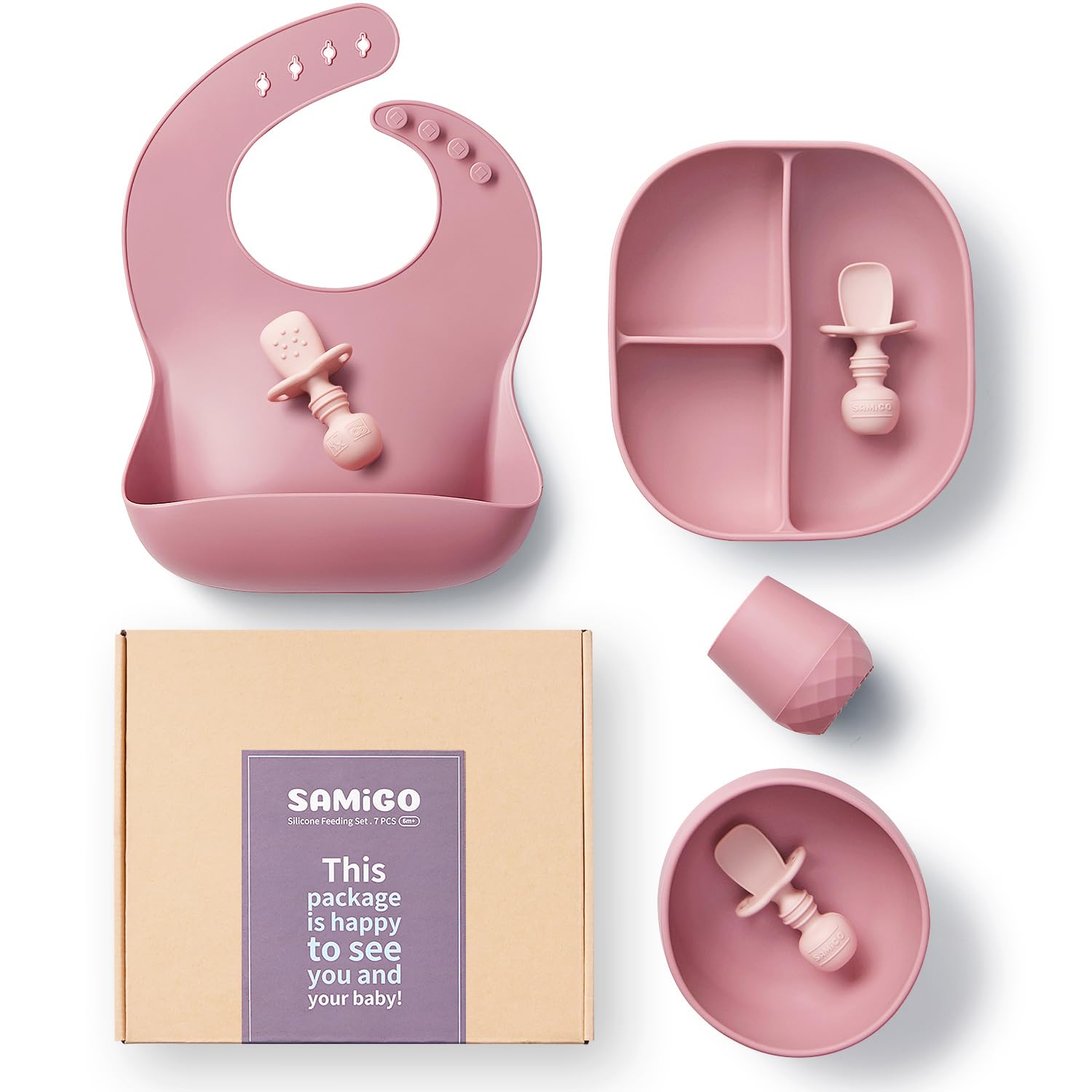 SAMiGO suction plate demonstrates firm grip for tidier meals.
