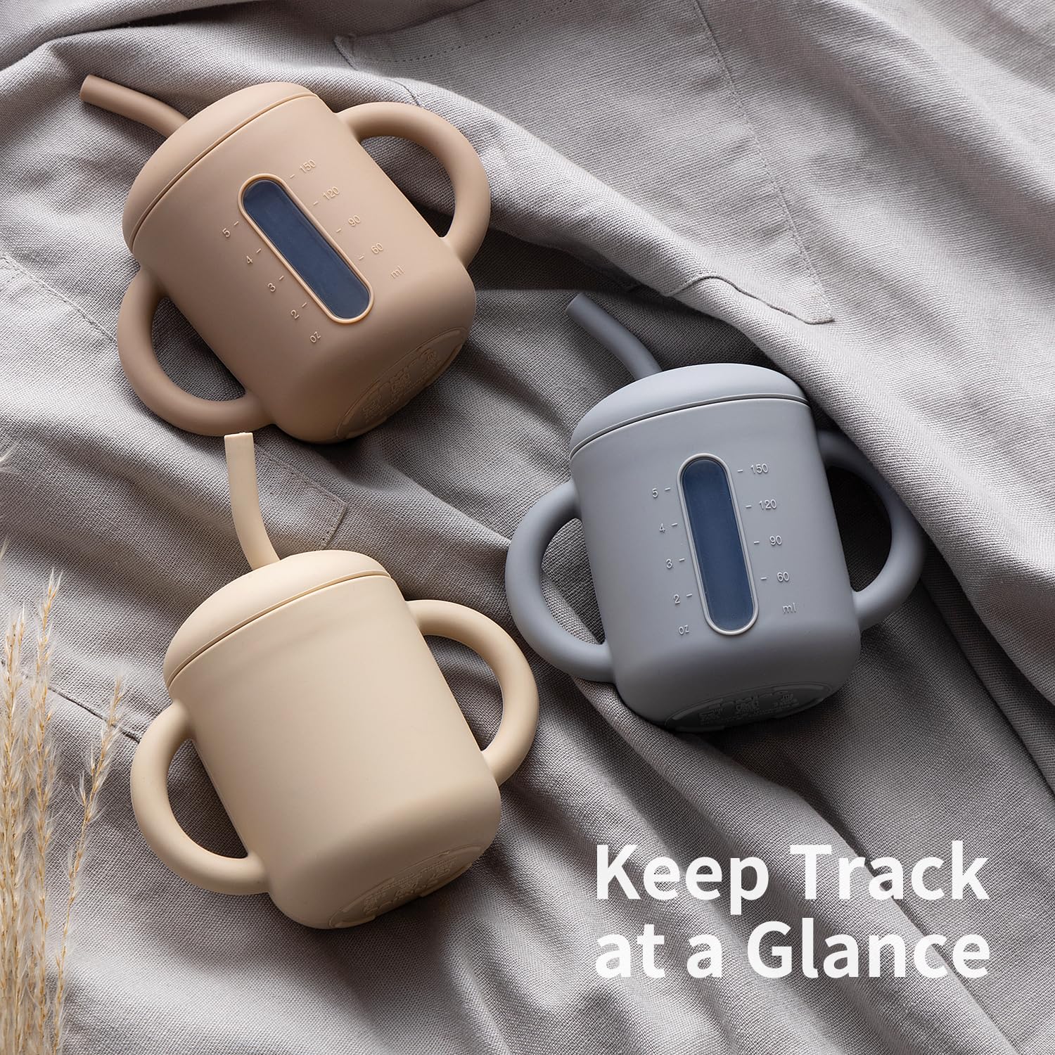 SAMiGO sippy cup clear window to monitor contents without opening the lid