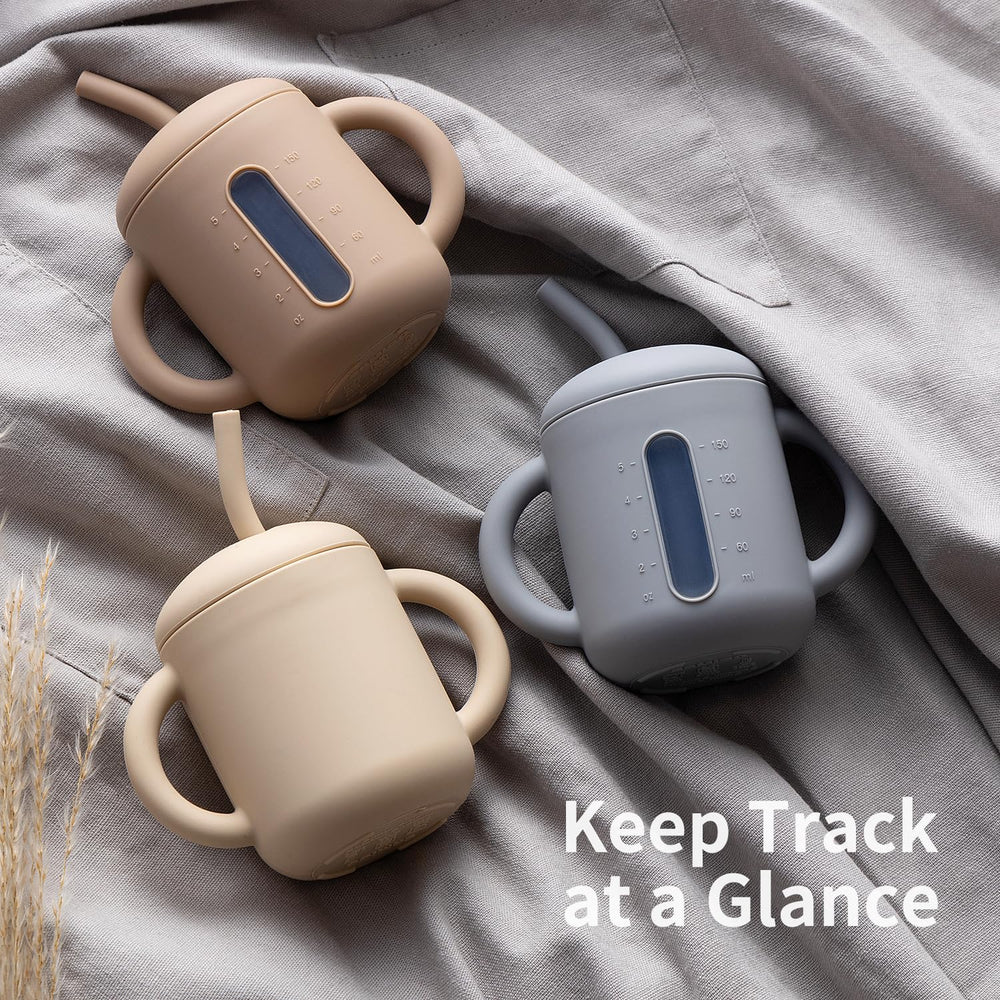 SAMiGO sippy cup clear window to monitor contents without opening the lid