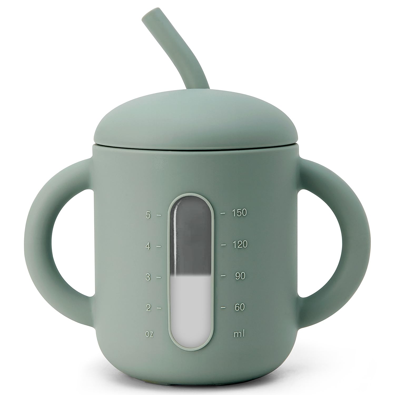 SAMiGO silicone sippy cup lid with see-through window helps parents monitor milk or water