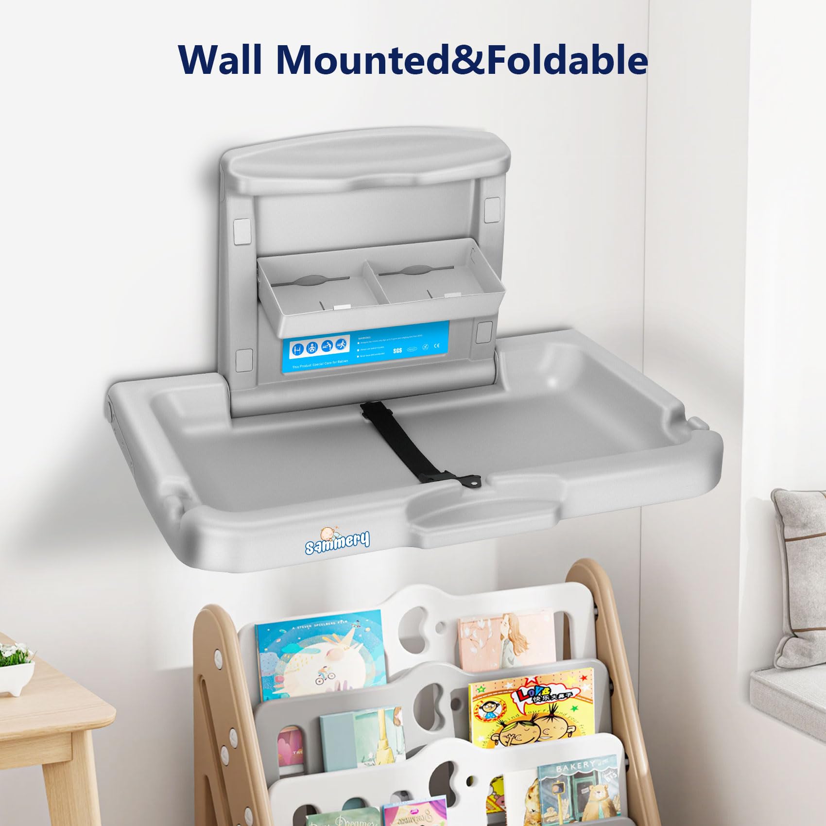 Sammery enterprise-grade changing station ideal for commercial bathrooms and facilities.