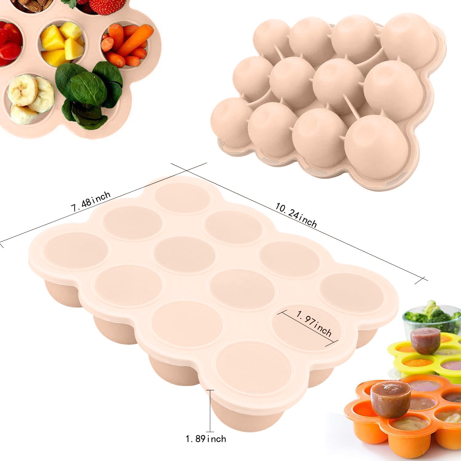 Samuelworld stacked freezer trays help organize portions and save freezer space