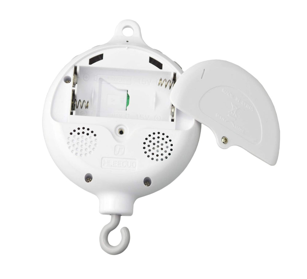 SAMYO battery-powered mobile keeps baby entertained without cords.
