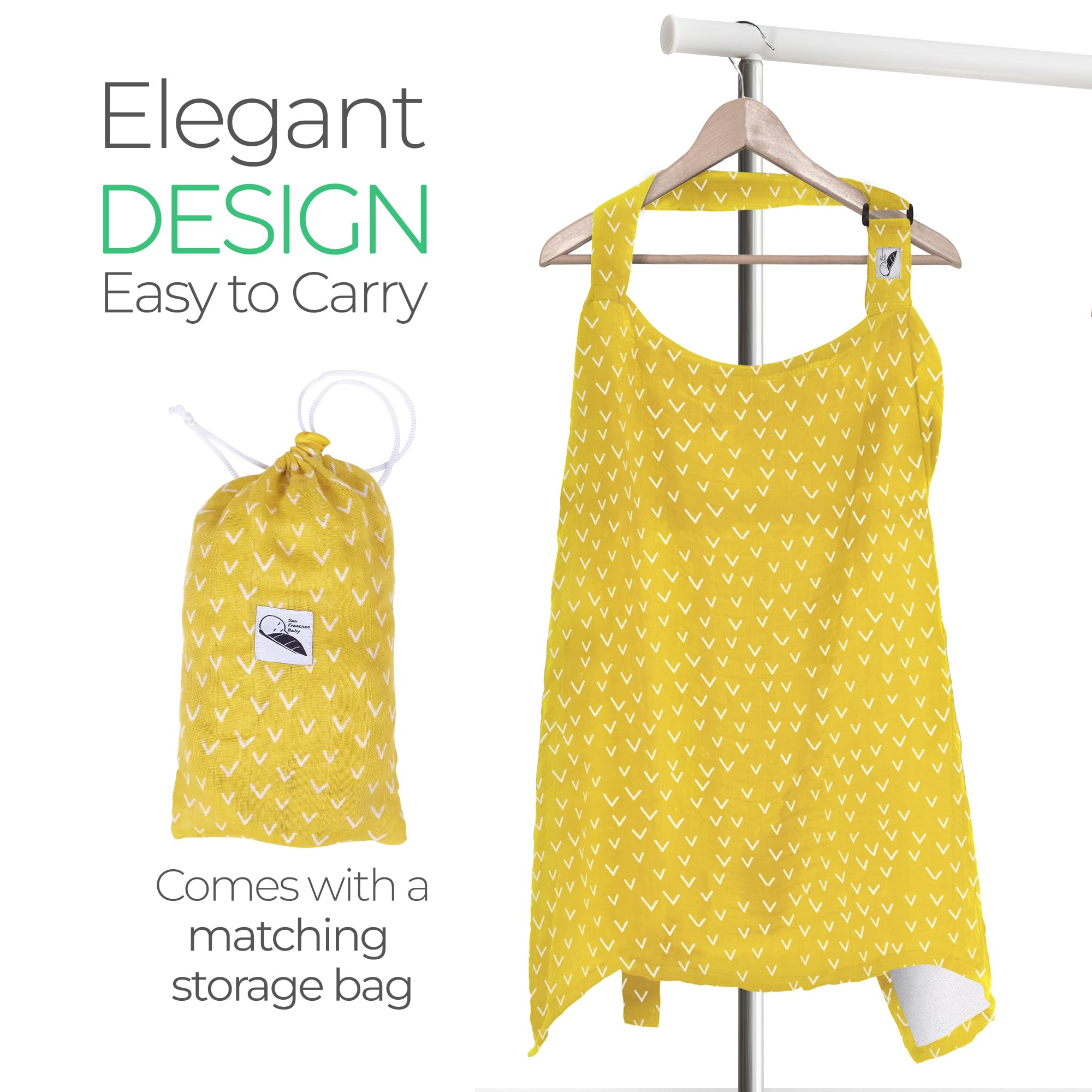 San Francisco Baby nursing cover adjustable straps ensure a secure comfortable fit