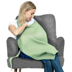 San Francisco Baby nursing cover—breathable fabric in mist green for discreet feeding.