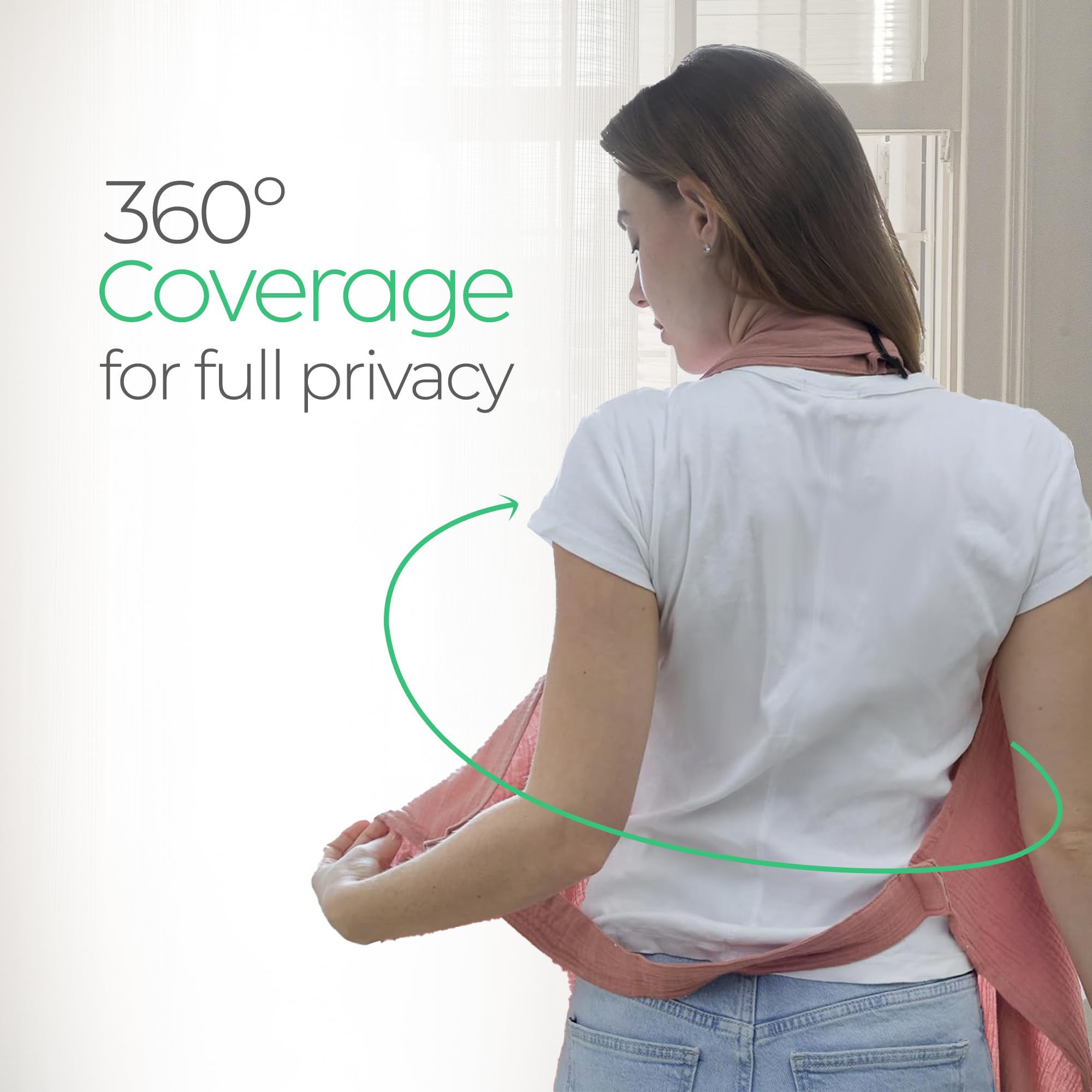 San Francisco Baby nursing cover built-in burp cloth simplifies cleanup after feeding.