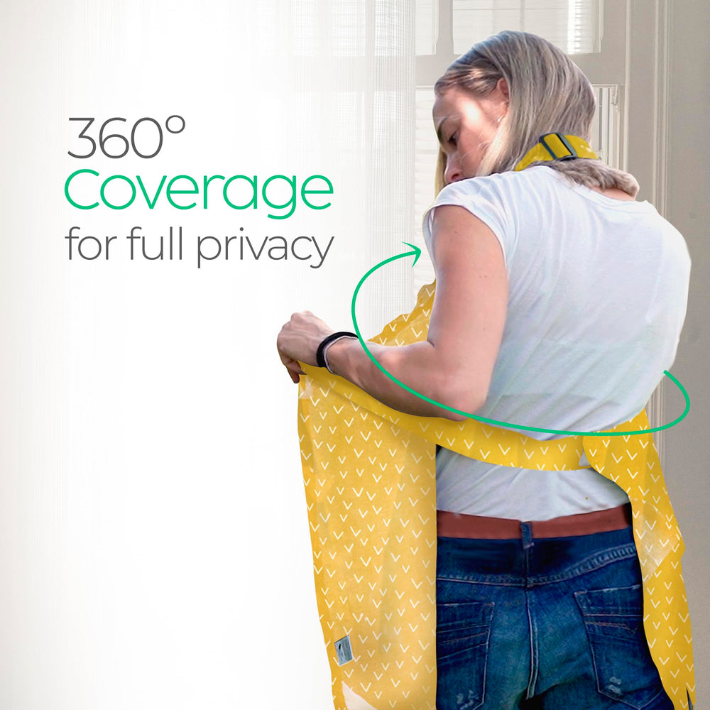 San Francisco Baby nursing cover built in burp cloth for quick cleanup