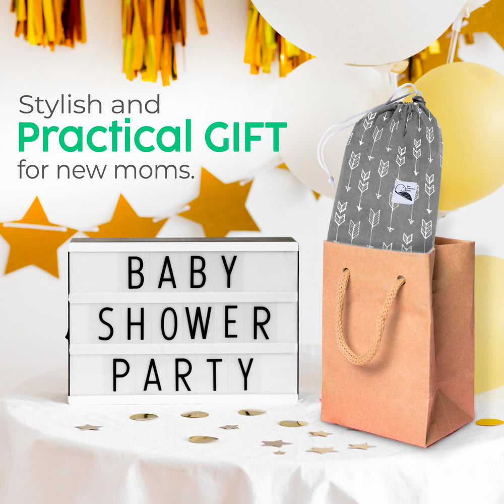 San Francisco Baby nursing cover front pocket stores essentials on the go.
