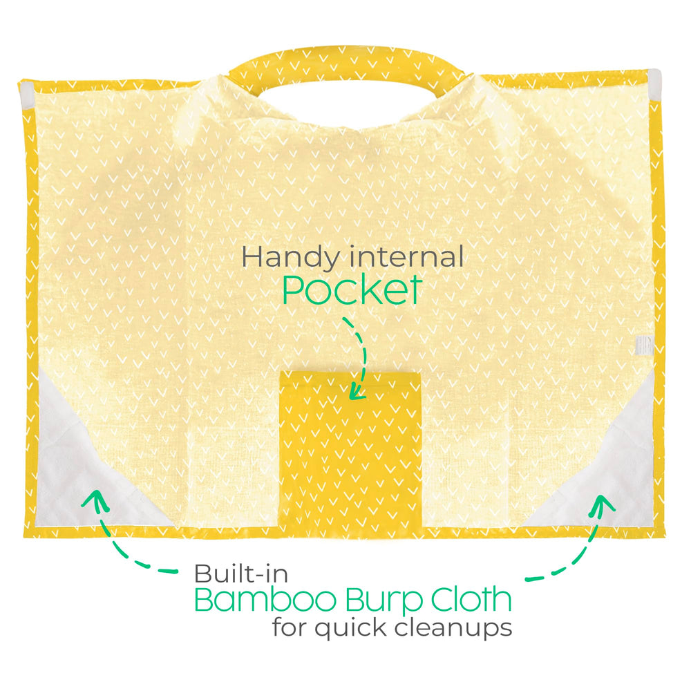 San Francisco Baby nursing cover front pocket keeps essentials handy during outings