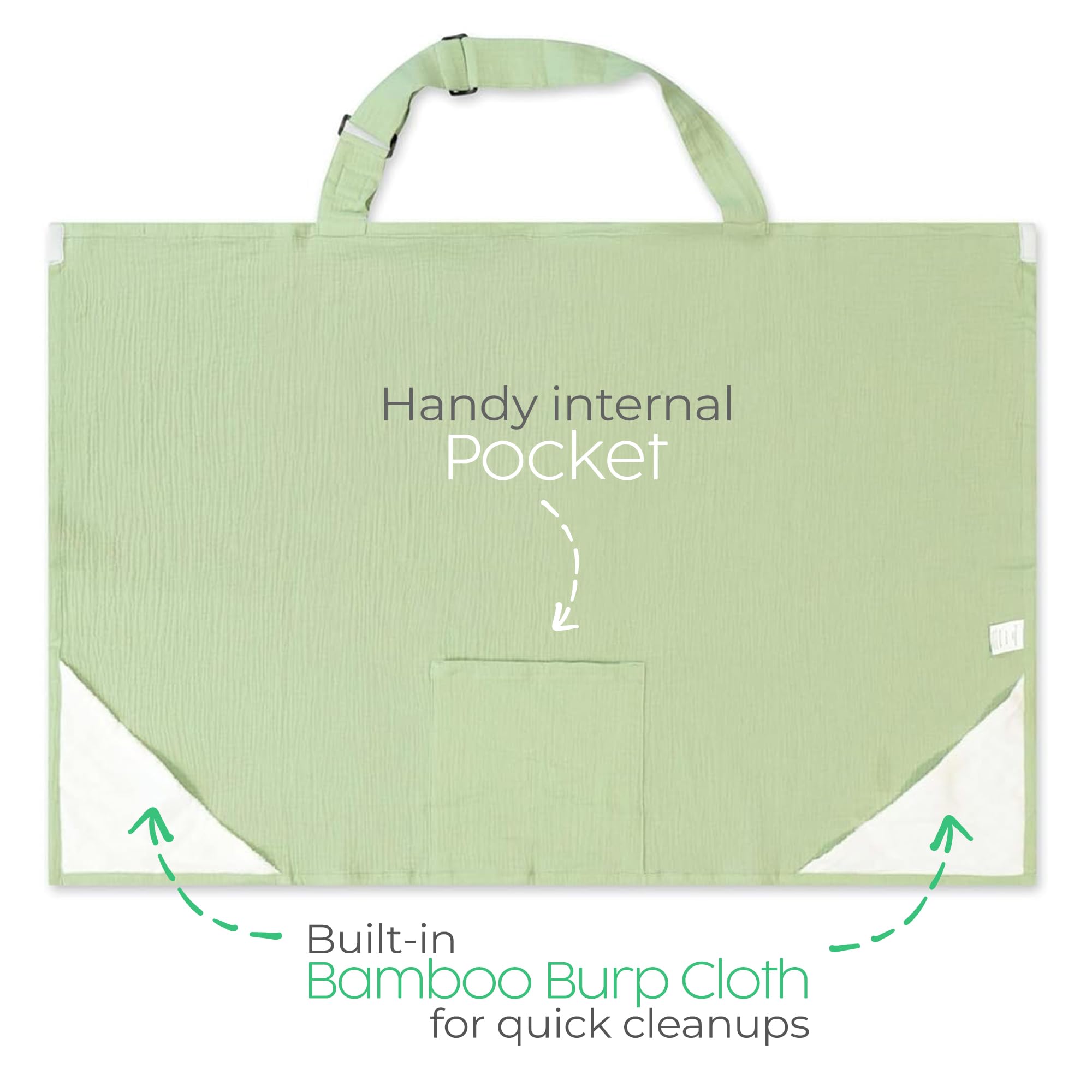 San Francisco Baby nursing cover with front pocket holds essentials.