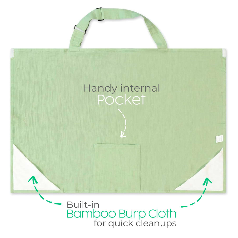 San Francisco Baby nursing cover with front pocket holds essentials.