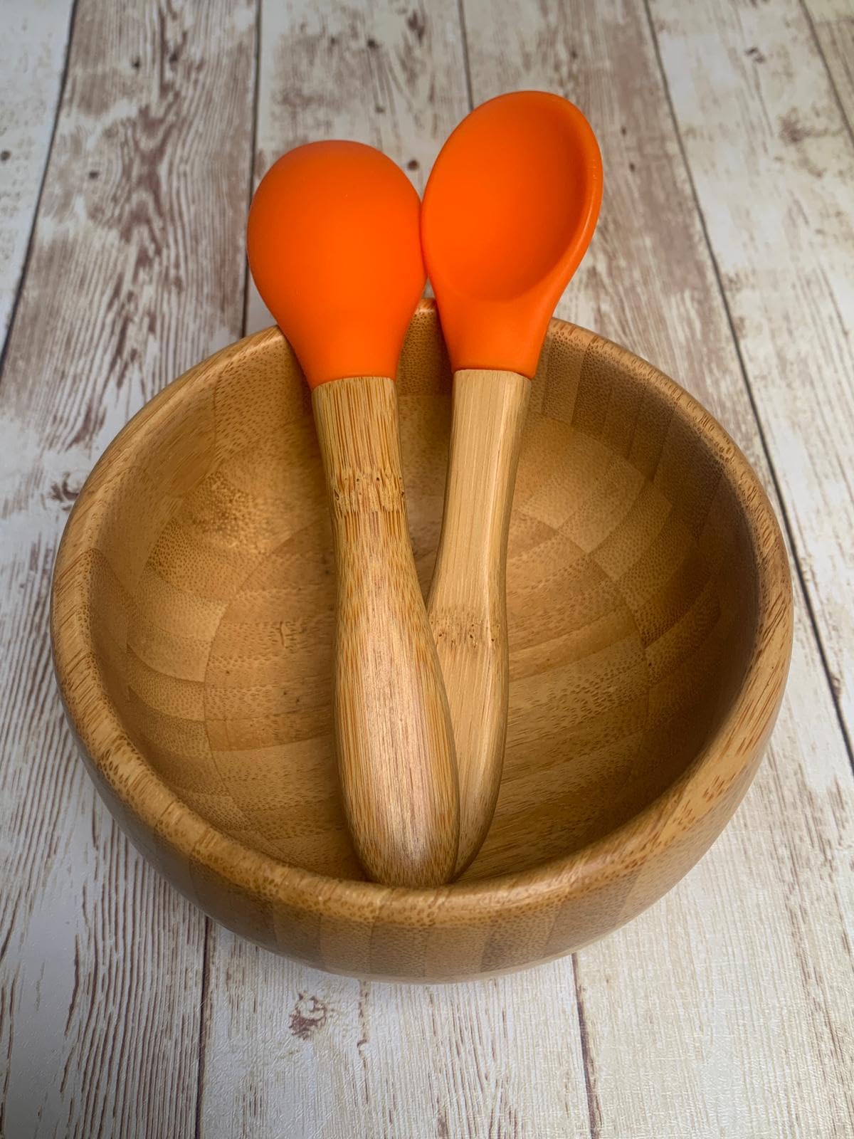 SAN SERO Babynow bamboo spoons for baby-led weaning with ergonomic grip.