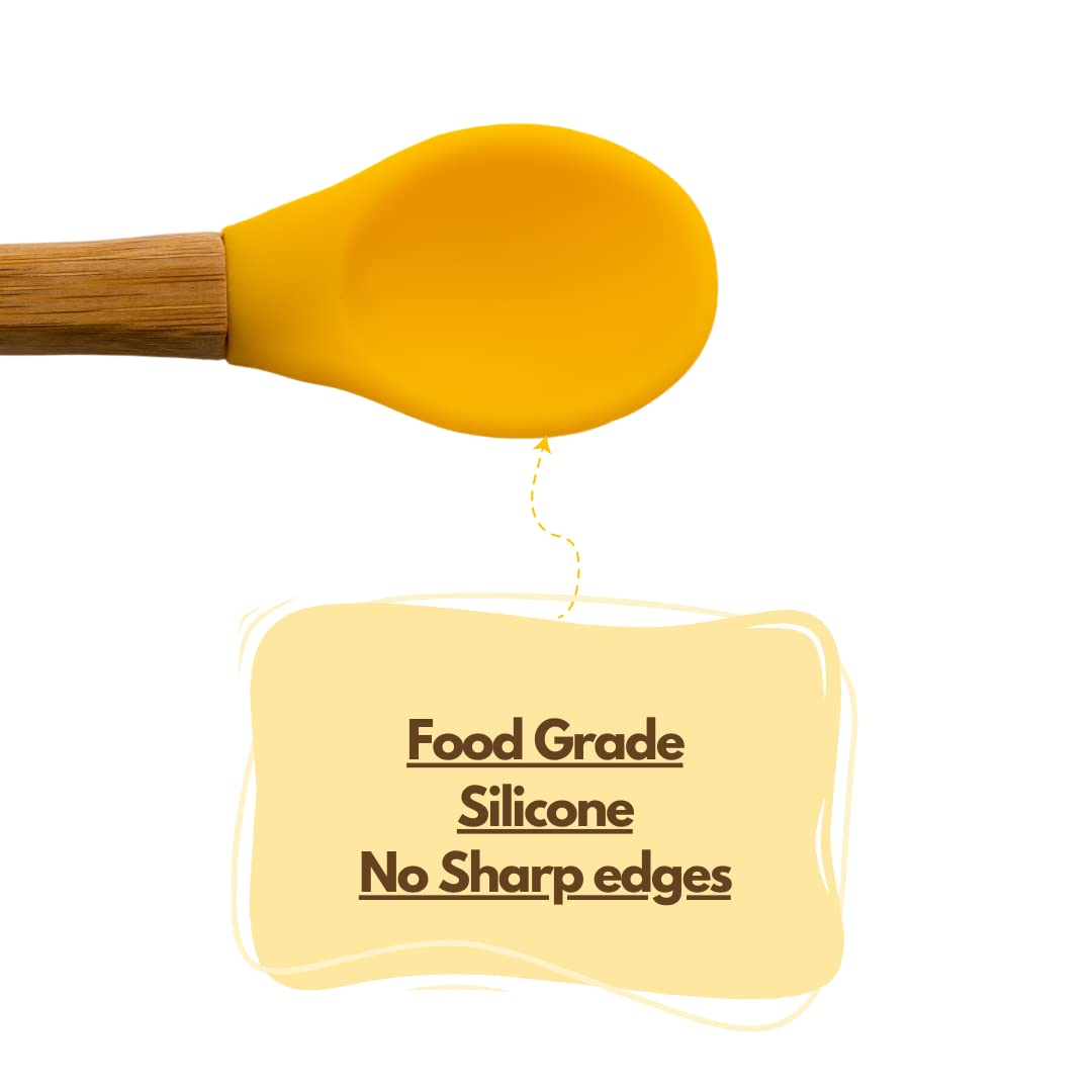 SAN SERO bamboo feeding spoon set promotes durable, eco-friendly dining.