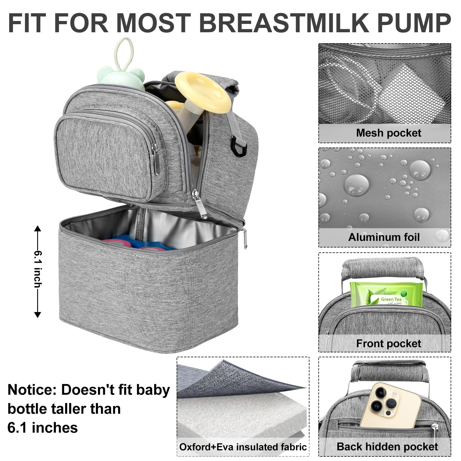 Sanchamy cooler bag with ice packs maintains cold temperature for extended outings.