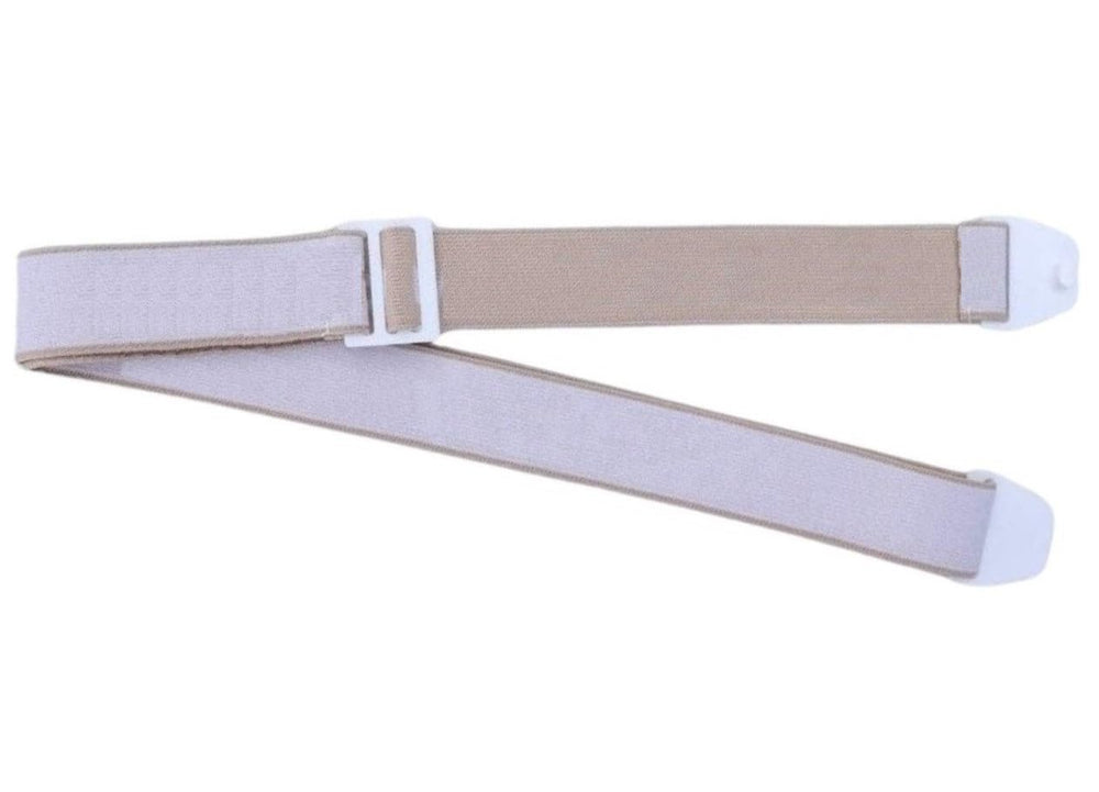 Sandhill Tools ostomy belt on model displaying discreet beige design for everyday wear