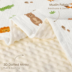 SANDJEST blanket with dotted back for cozy cuddles and naps.