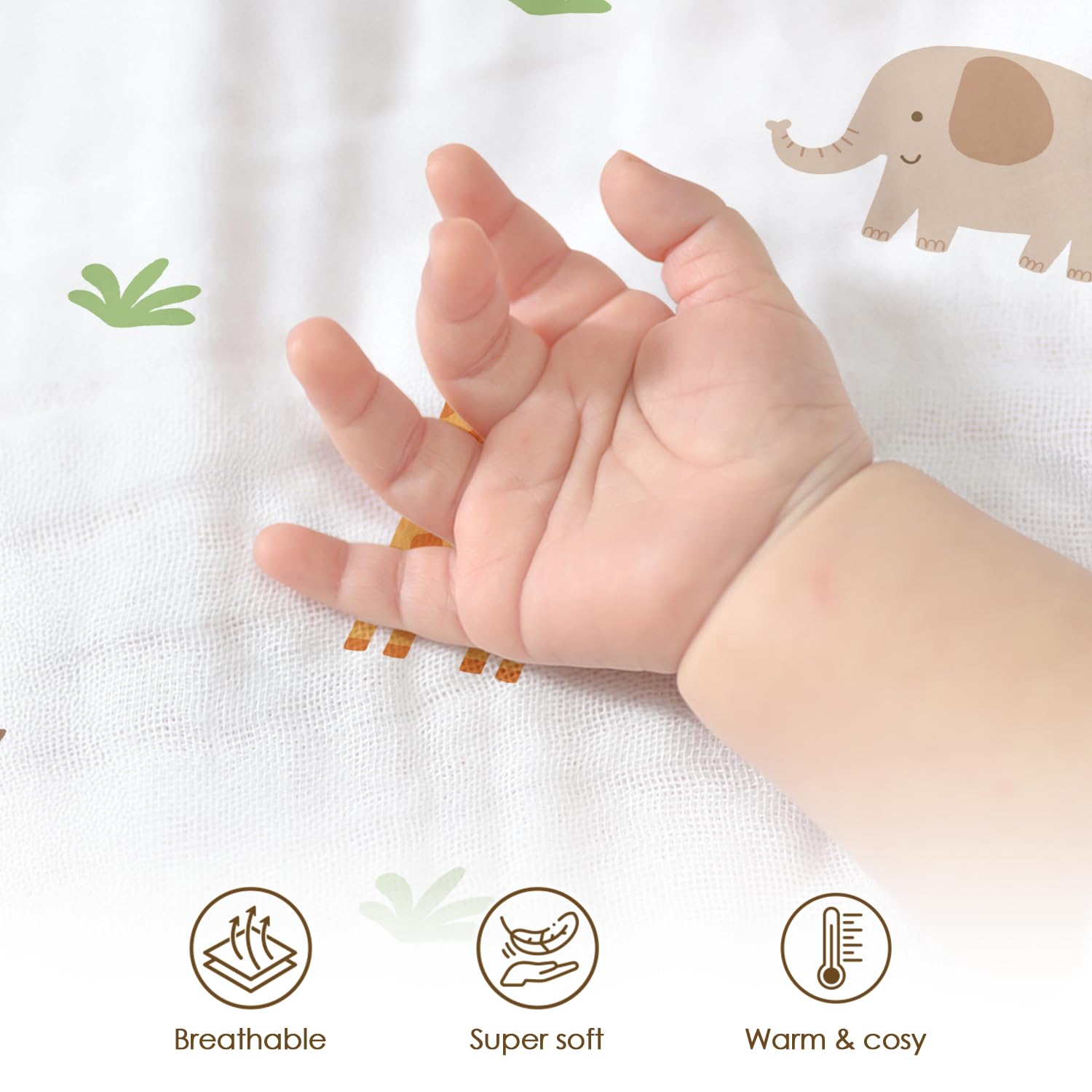 SANDJEST blanket used as stroller cover to shield and soothe outdoors.