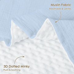 SANDJEST Baby Blanket with Dotted Fleece Side for cozy warmth