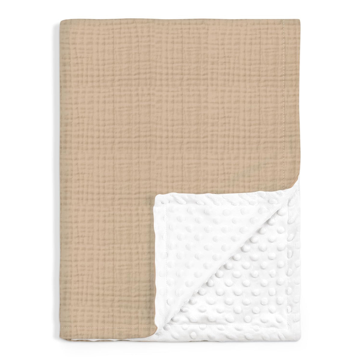 Sandjest baby blanket with soft muslin side for gentle, breathable comfort.