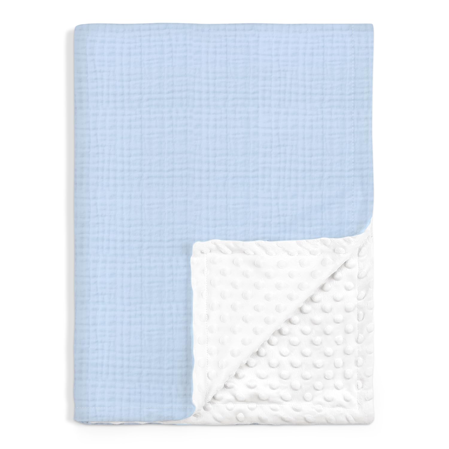 SANDJEST Baby Blanket with Muslin Side offering breathable newborn comfort