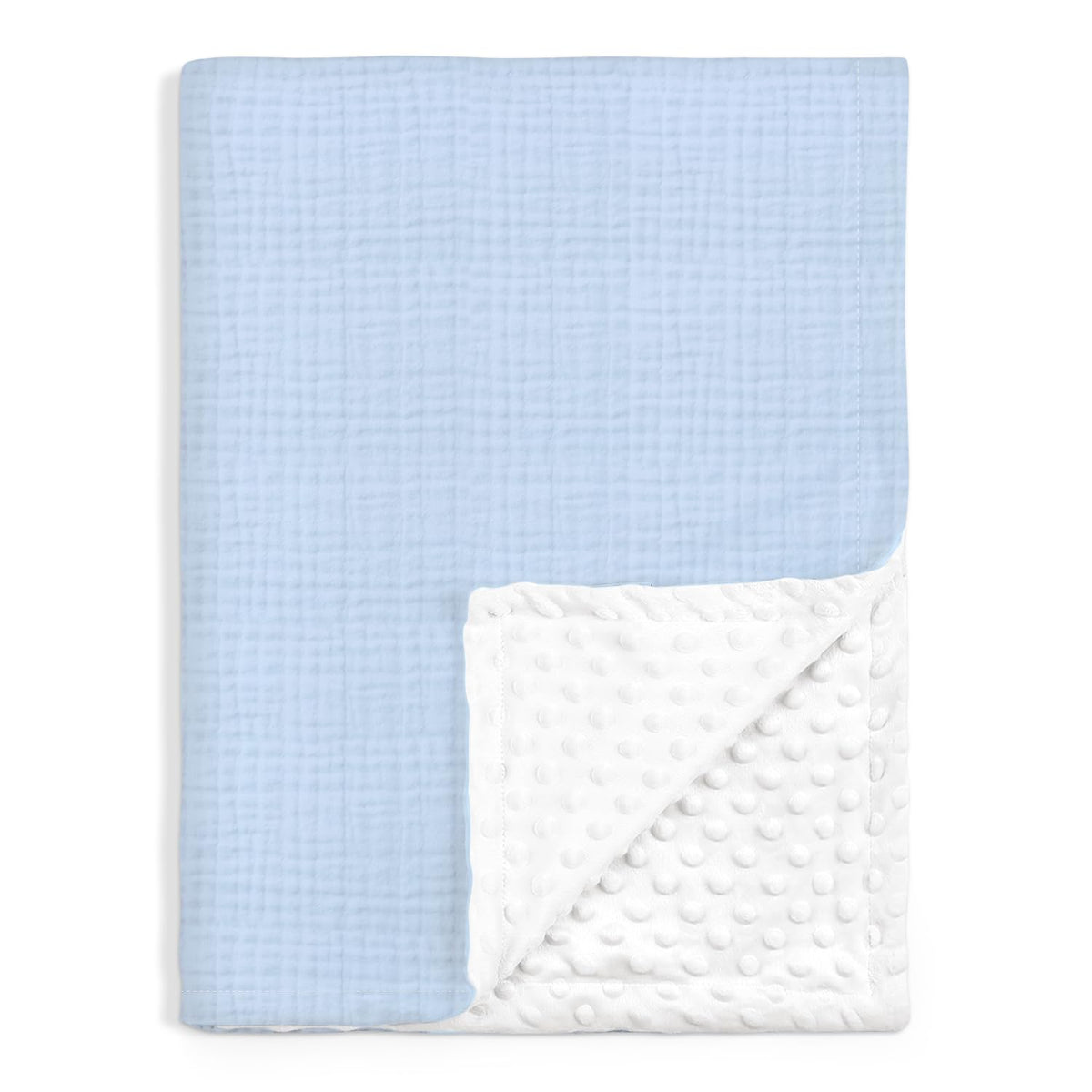 SANDJEST Baby Blanket with Muslin Side offering breathable newborn comfort