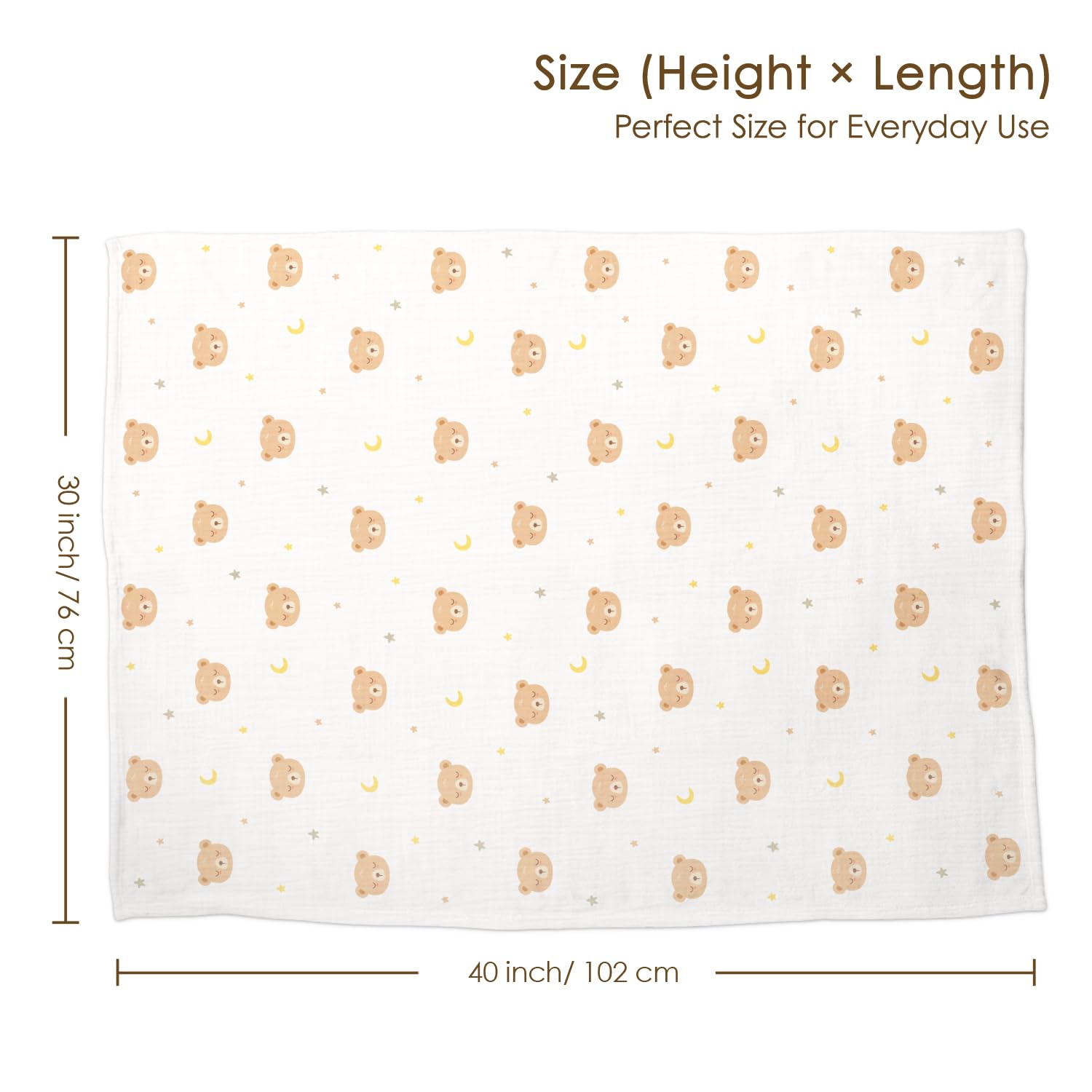 SANDJEST Bear Baby Blanket 30x40 inches ideal for crib.