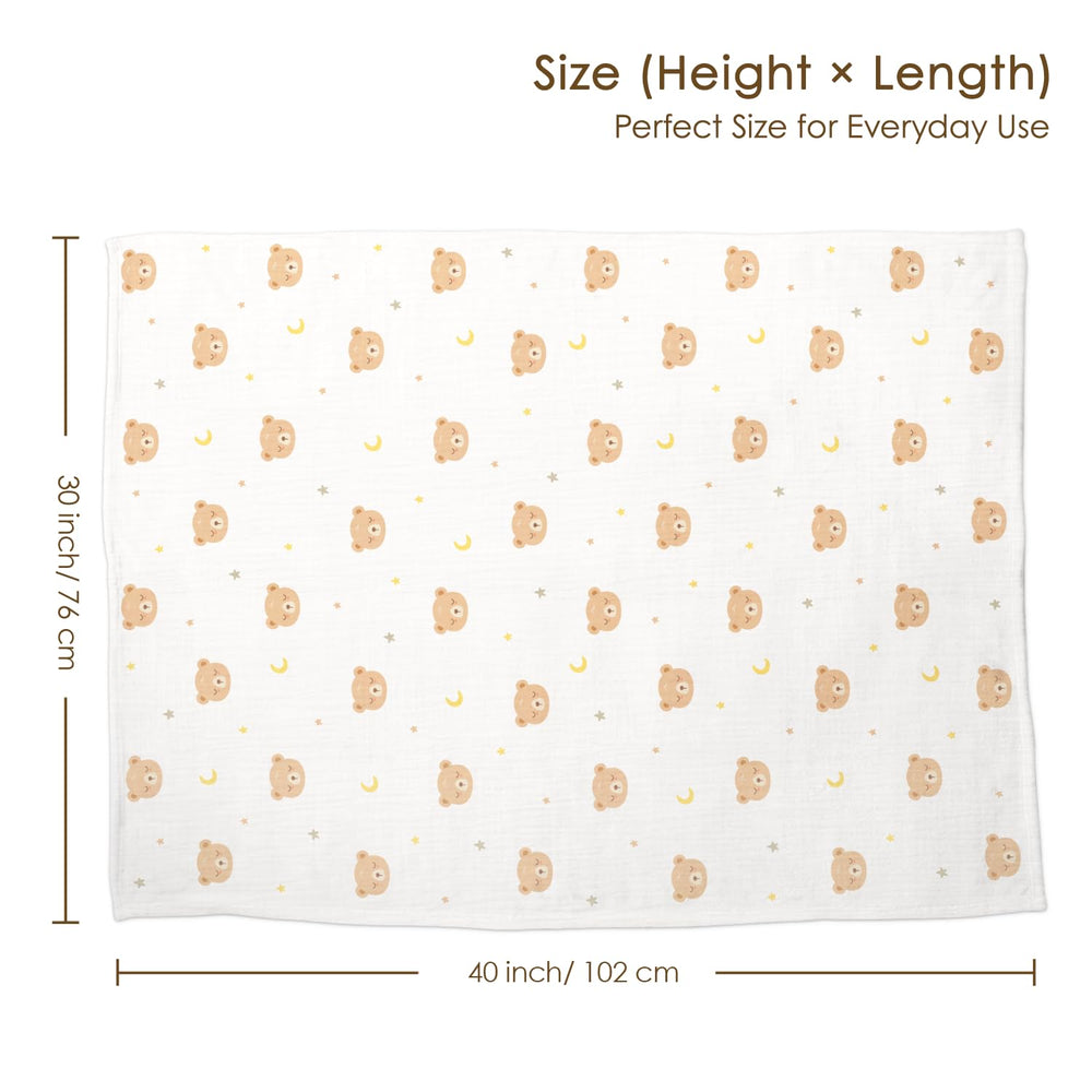 SANDJEST Bear Baby Blanket 30x40 inches ideal for crib.
