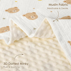 SANDJEST Bear Baby Blanket dotted back adds cozy warmth.