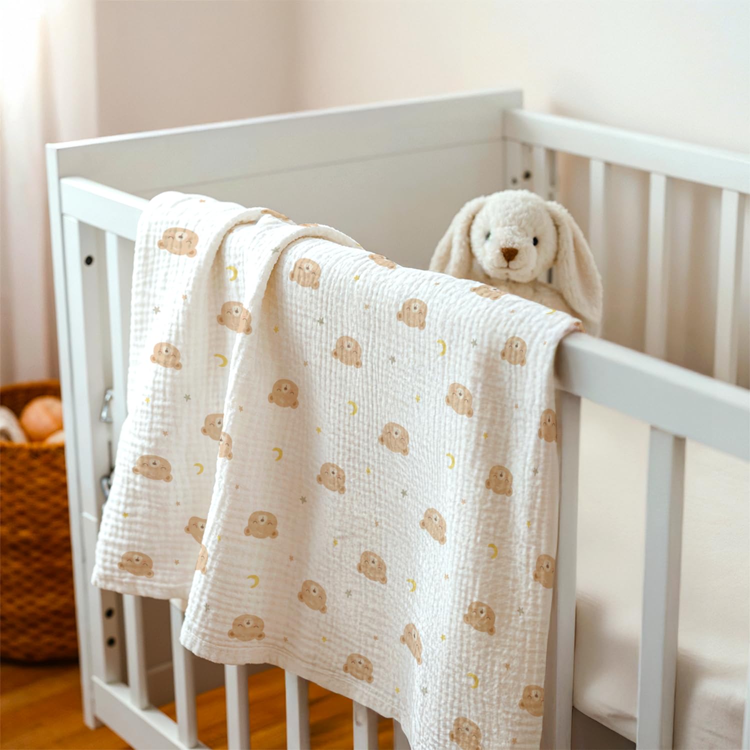 SANDJEST Bear Baby Blanket nursing cover option.