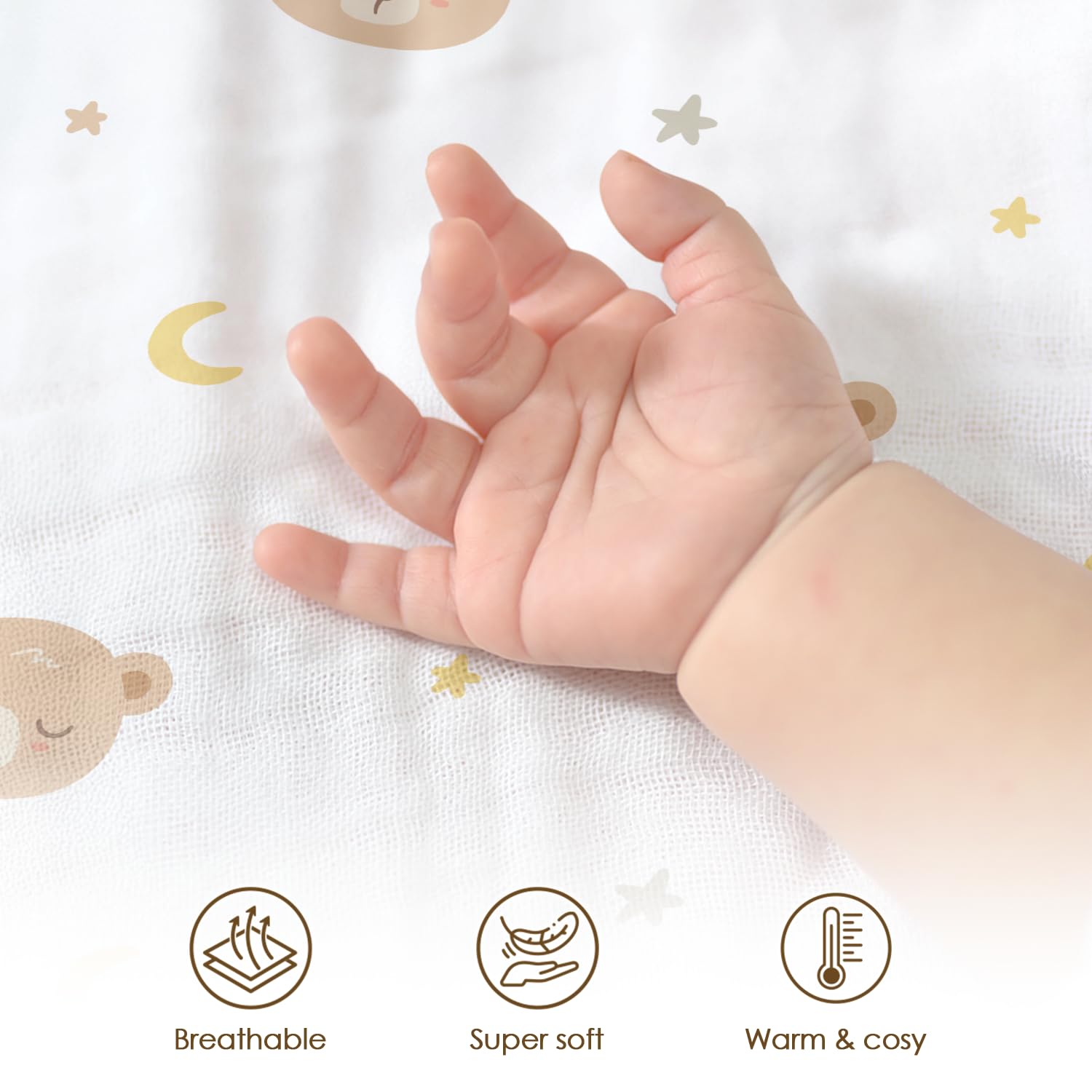 SANDJEST Bear Baby Blanket stroller-friendly use.