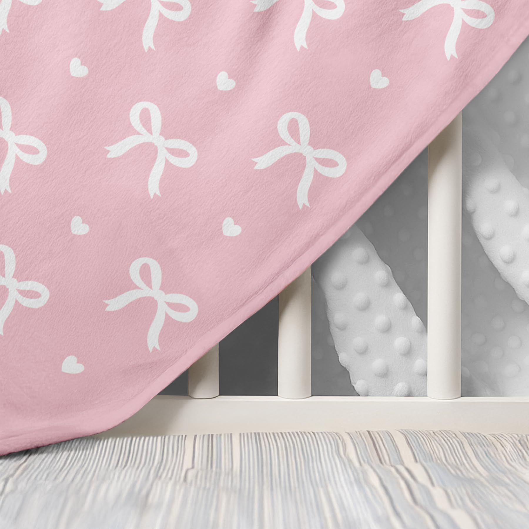 SANDJEST Bow Minky blanket changing pad, versatile baby essential.