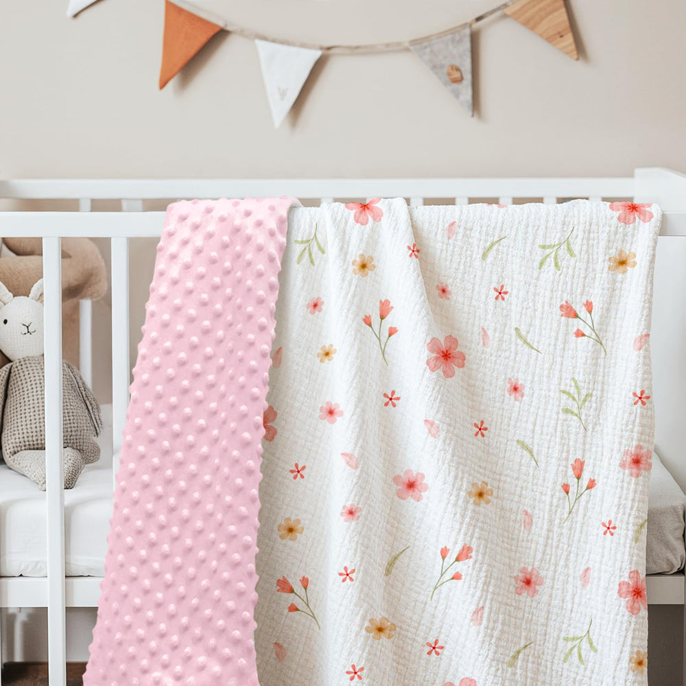 SANDJEST stylish baby blanket enhances nursery ambiance with gentle colors.