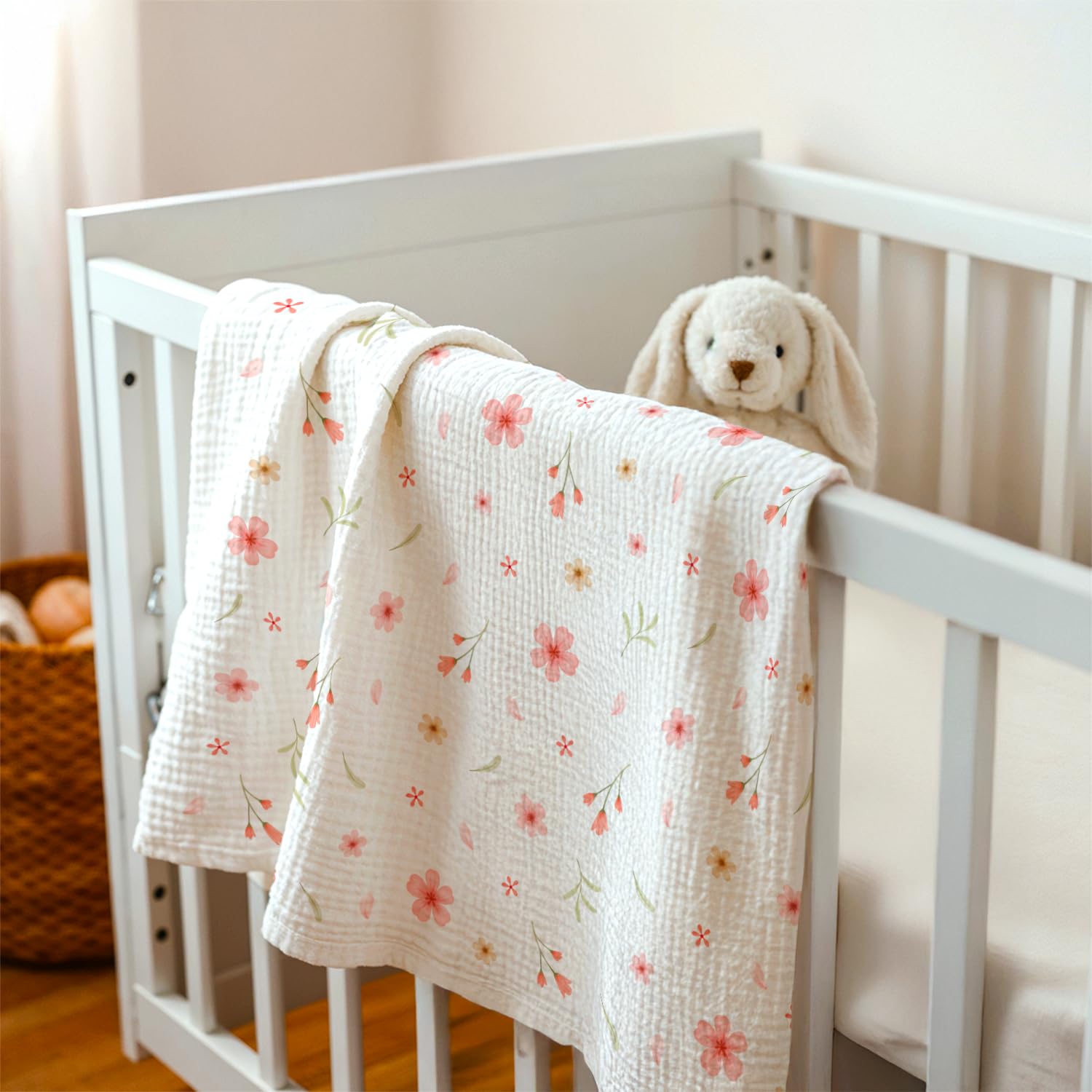 SANDJEST two-sided design blends soft muslin and fleece.