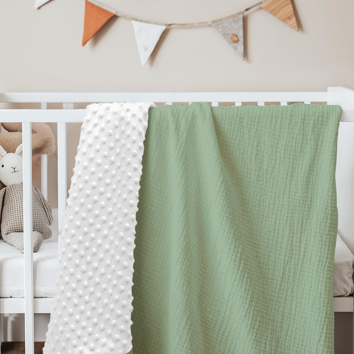 SANDJEST baby blanket offers soft, versatile use from newborns to toddlers.