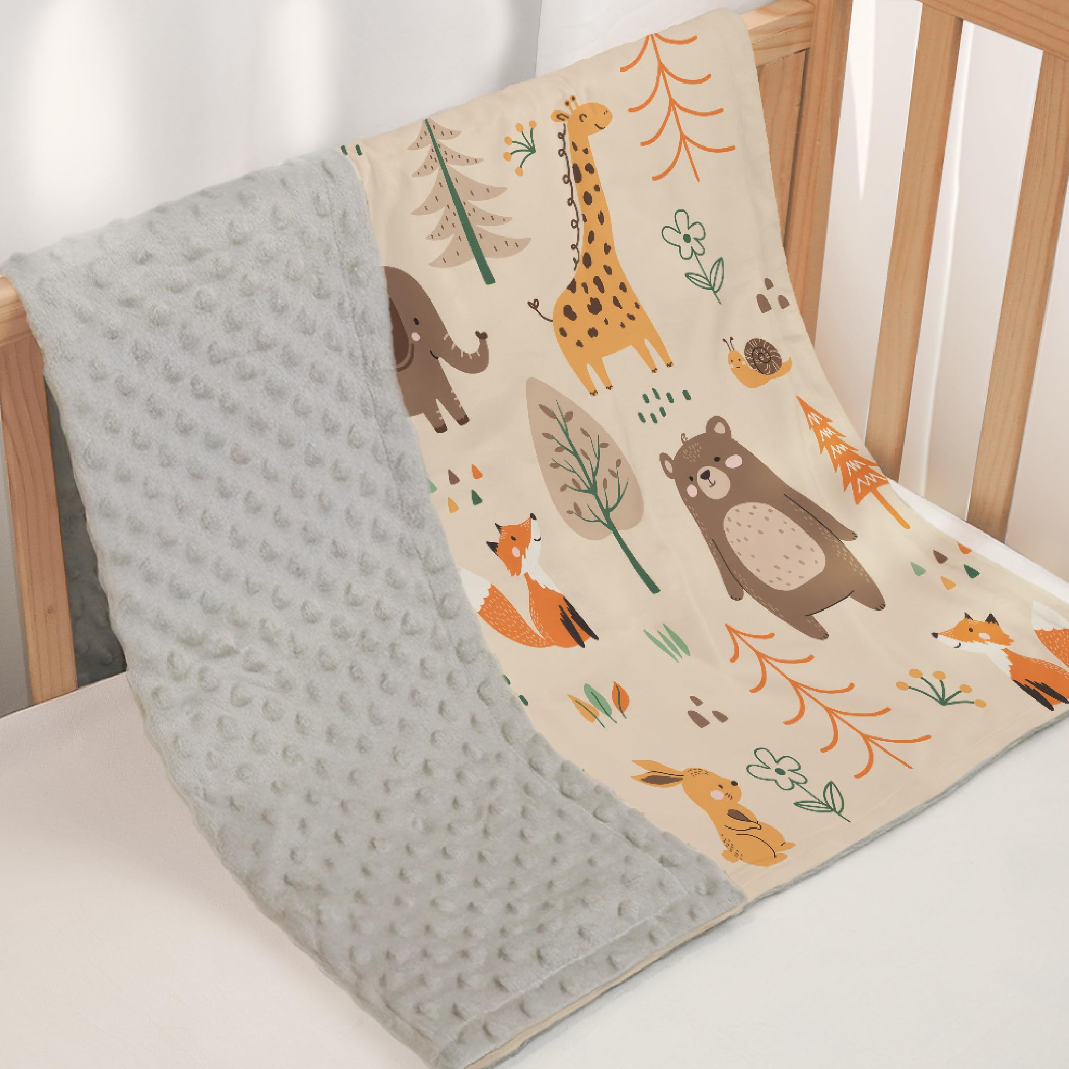 SANDJEST Woodland Animal Blanket brightens nursery decor and playtime