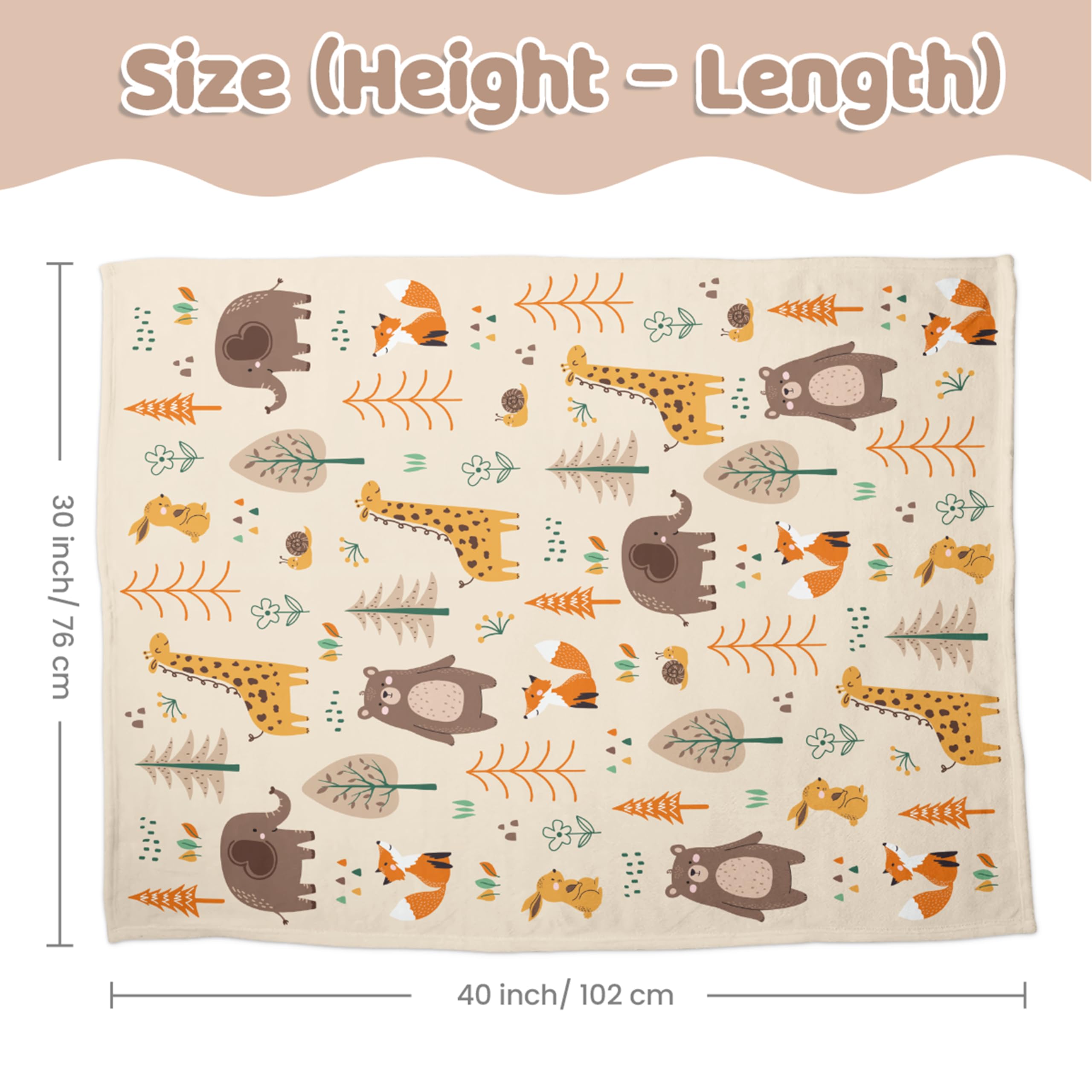 SANDJEST Woodland Animal Blanket travel-friendly size for car rides
