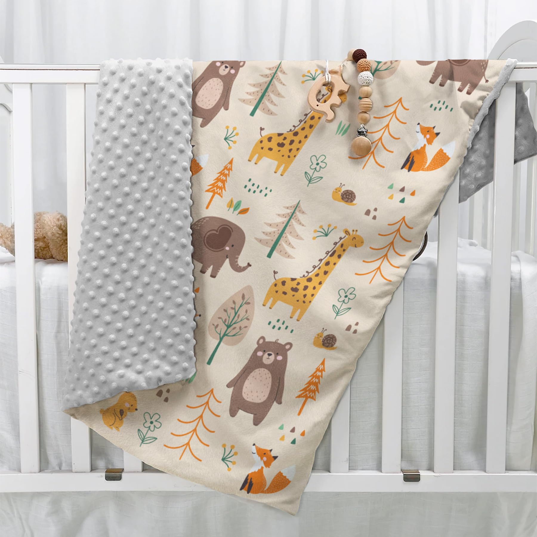 SANDJEST Woodland Animal Blanket light and breathable for year-round use