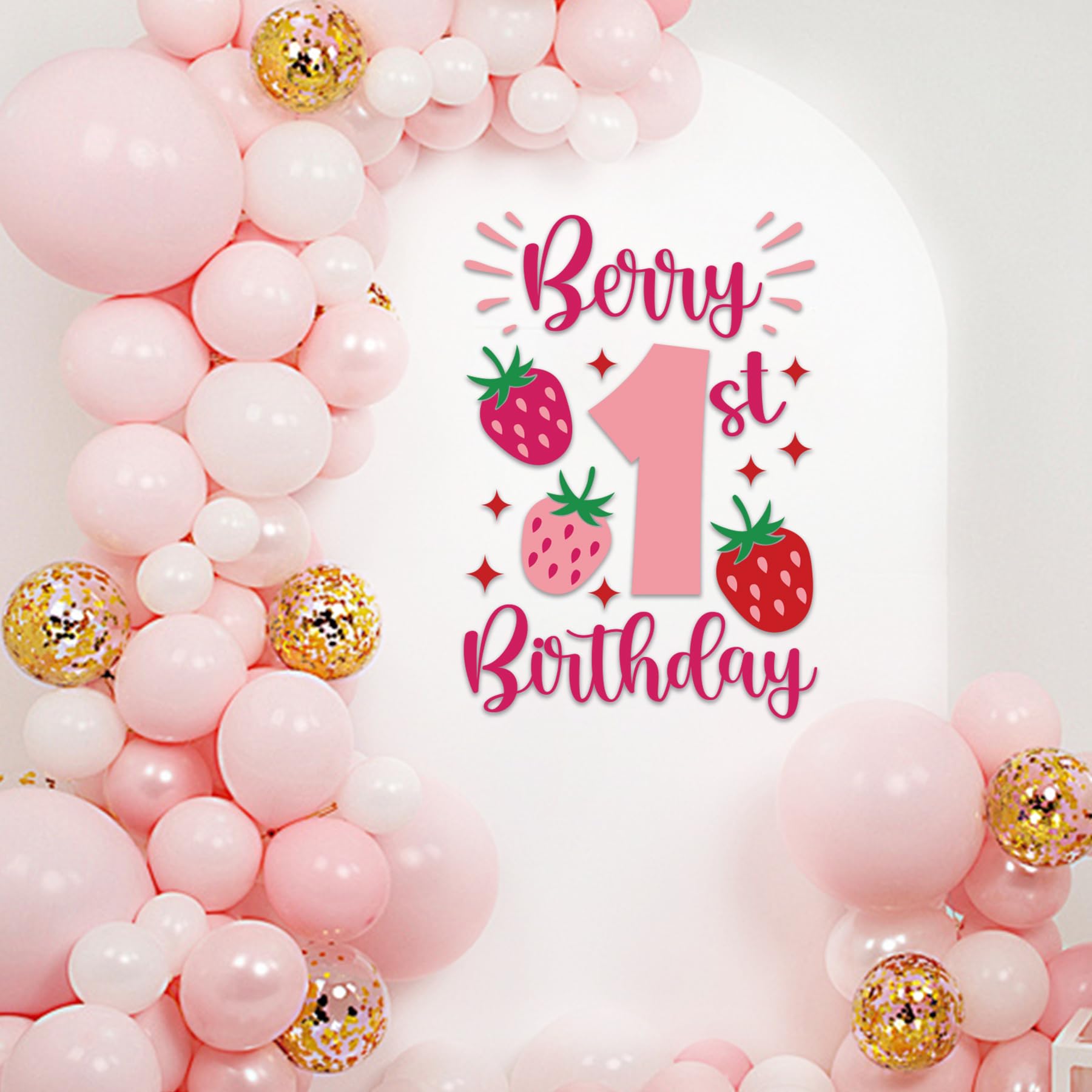 SANDOO strawberry birthday backdrop ideal for capturing joyful moments