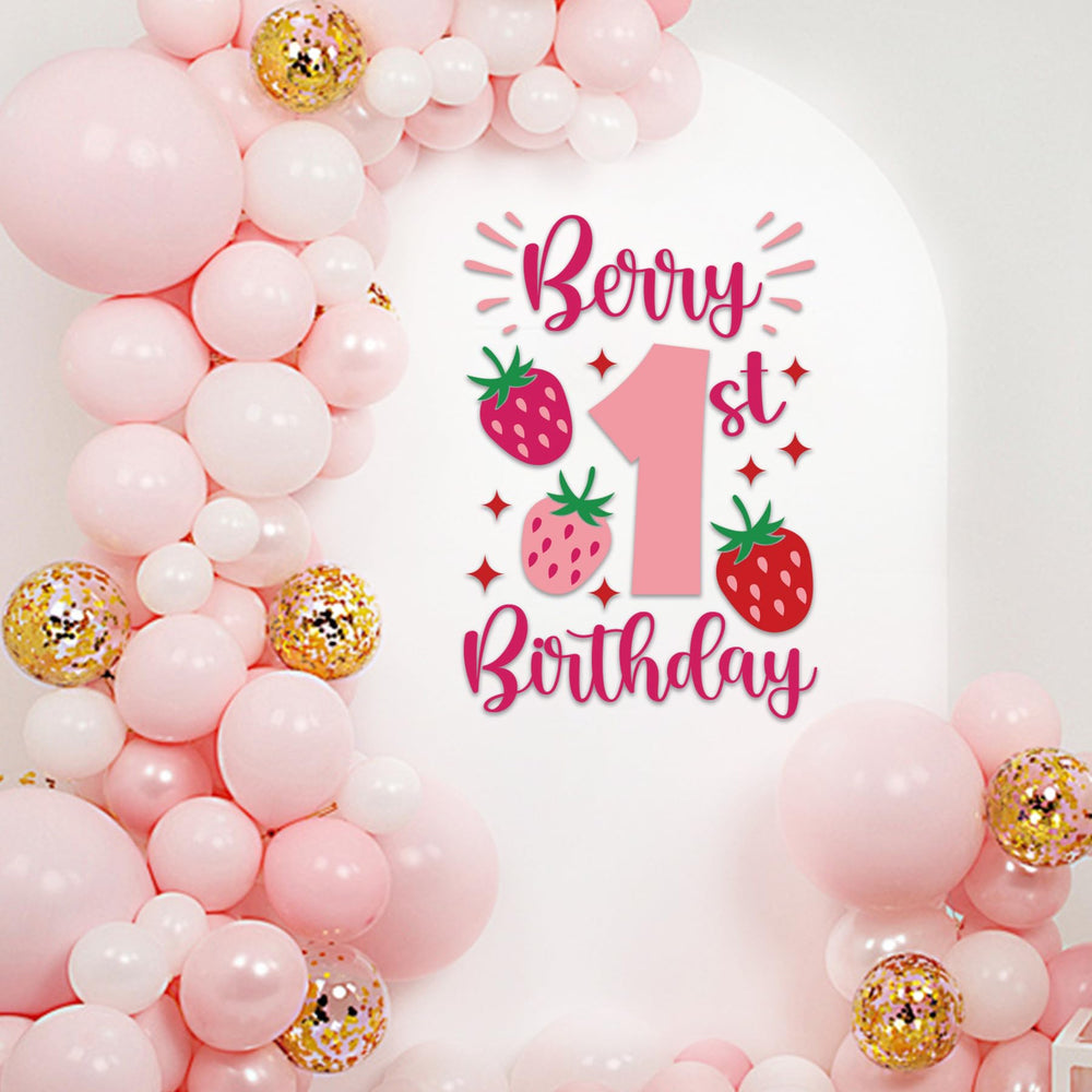 SANDOO strawberry birthday backdrop ideal for capturing joyful moments