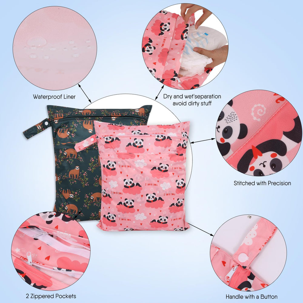 SANFERGE two-zipper pockets separate wet and dry items for organized packing.