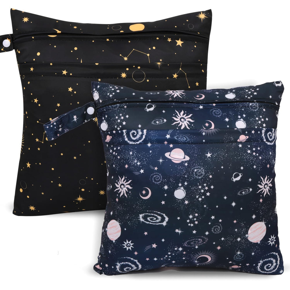 SANFERGE wet bag with two pockets and a handle for easy travel organization.
