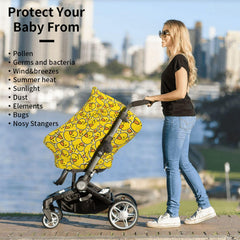 Sanghing Rubber Duck canopy on a stroller provides quick shade