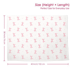 SANDJEST Bow Baby Blanket 30x40 inches, ideal for crib or stroller use.