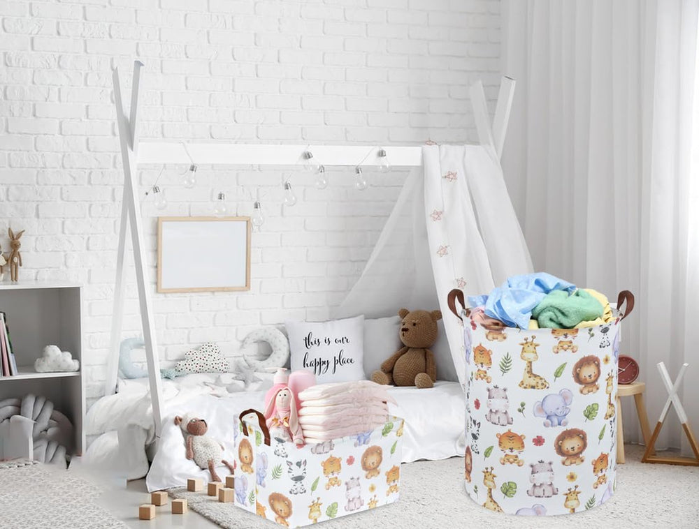 Sanjiaofen baby laundry basket with animal design for playful nursery décor.